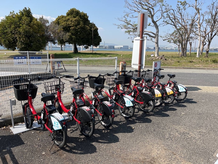 大阪北港マリーナの自転車乗り場