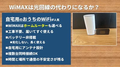 WiMAXは光回線の代わりになる？