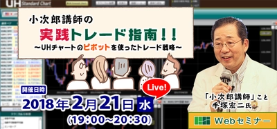 テクニカル分析Webセミナー、2018年2月21日開催　 テーマは『ピボットポイントを使ったトレード戦略』　 ～ 講師は、チャート分析の第一人者「手塚 宏二」氏 ～