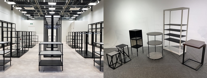 左:環境負荷を軽減するレンタル什器/右:「PANECO」を使ったサステナブル什器