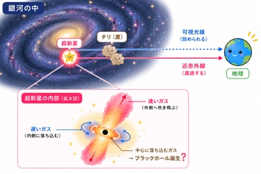 鹿児島大学・山中特任助教ら、宇宙のチリに隠された超新星を 赤外線で観測、ブラックホール誕生プロセスの解明に迫る 研究成果を発表
