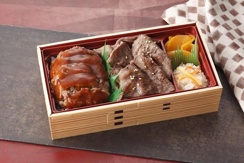 『肉のなかむら』宮崎牛ハンバーグと焼肉弁当 1,500円