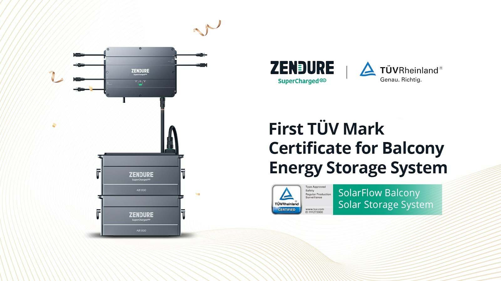 ZENDURE SolarFlowがバルコニー蓄電池カテゴリーで初めてのTÜV 安全