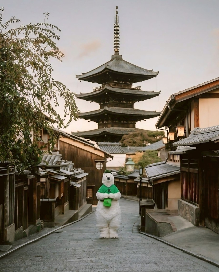 白くまの ろぅ くんが京都の街をお散歩するかも！？
