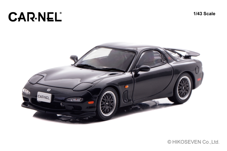 1/43 マツダ RX-7 Type RZ (FD3S) 1998 Brilliant Black：左前 
