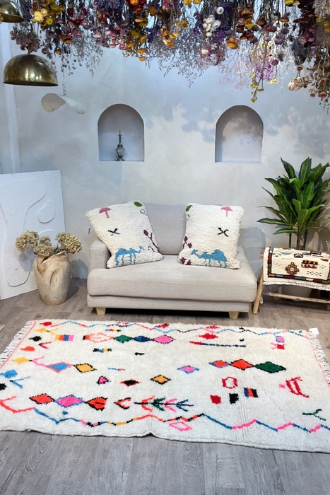 一点物のモロッコのラグ、プフ、クッション