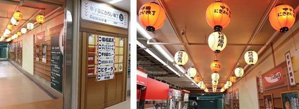 ▼「甲子園にぎわい横丁(レフト16号門通路)」通路景観