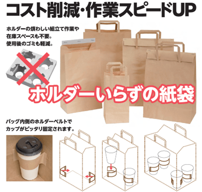 ホルダーいらずの紙袋