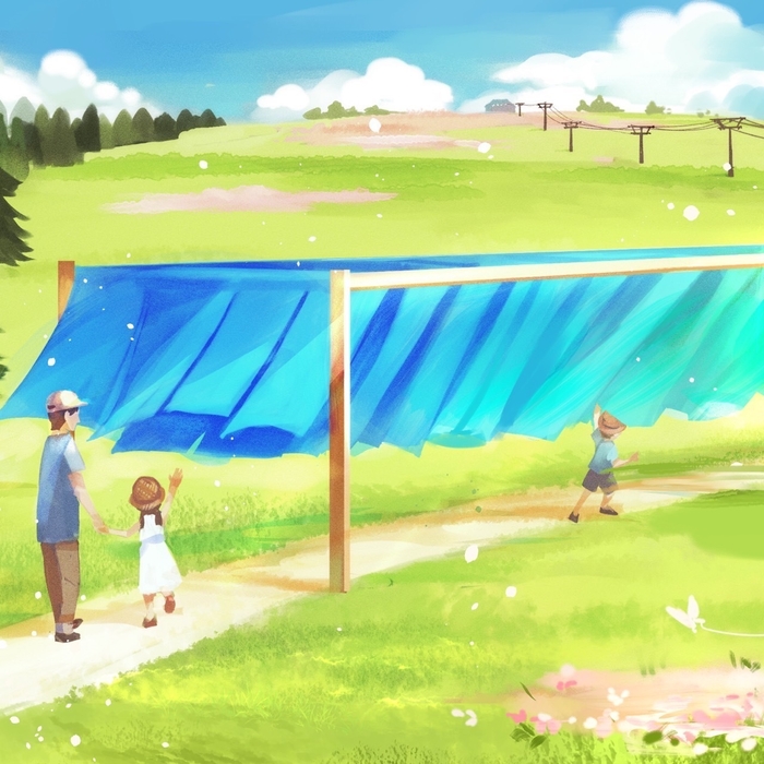 イロドリこみち 8月7日からスタートする「手ぬぐいのカーテン」※写真はイメージです