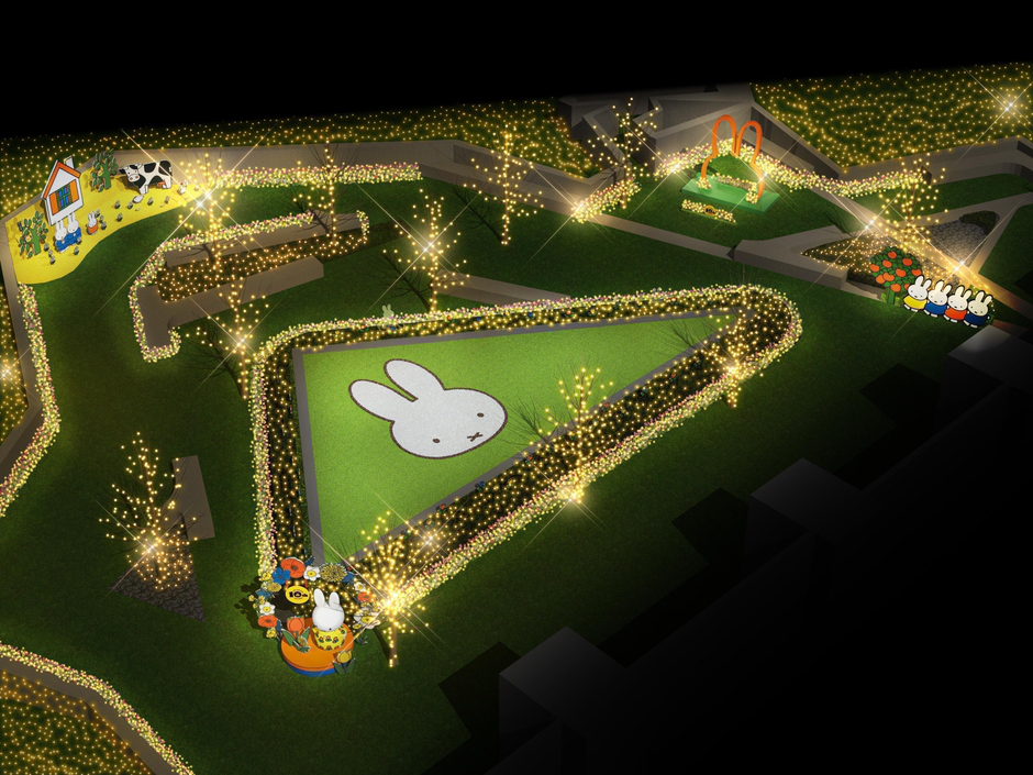「miffy’s joyful garden」の全景ライトアップイメージ(1)