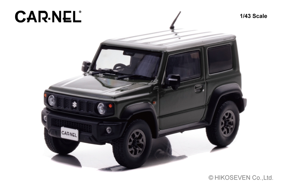 CARNEL 1/43 スズキ ジムニー シエラ JC (JB74W) 2018 Jungle Green：左前