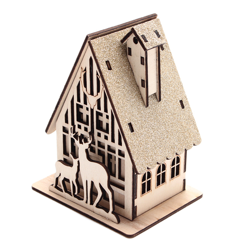 「Wood デコライト House」価格：490円／サイズ：W10×D8×H13cm