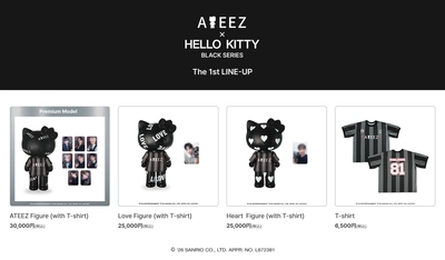 「ATEEZ × ハローキティ」コラボレーション商品が登場　 ONETODAY「HELLO KITTY “BLACK SERIES”」より、 2026年8月14日(金)20時に第一弾ラインナップを公開