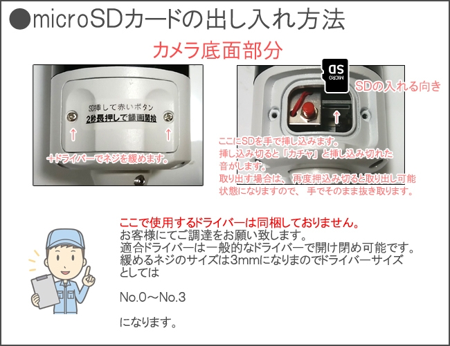 microSDカードの出し入れ方法