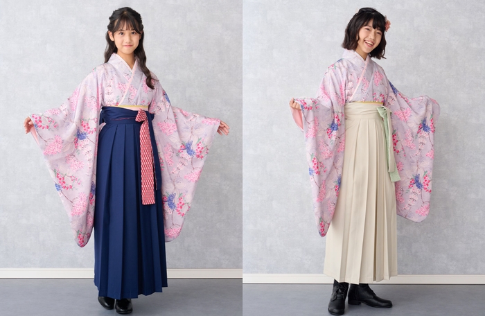 (左)キモノブロッサム×ネイビー (右)キモノブロッサム×アイボリー