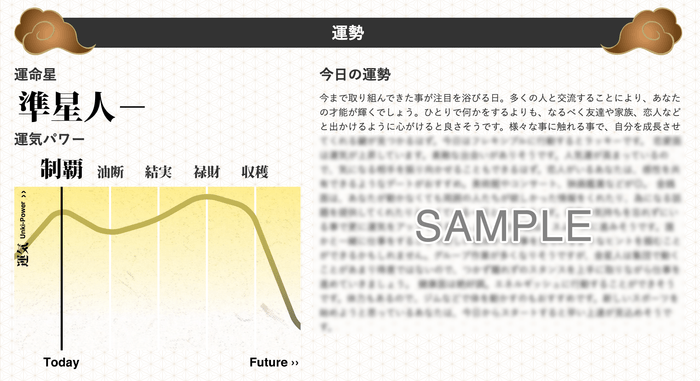 占い結果画面 サンプル