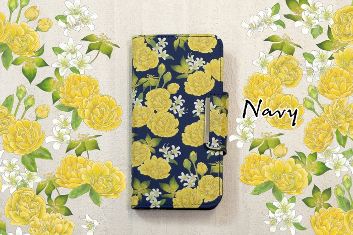 ネイビー／「Fleurs bleu marine et lumineuses ～ネイビーと鮮やかな花々～」