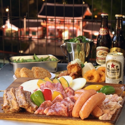 ・6,000円プラン(1):【1番人気】北海道和牛×夢の大地ポークなど北海厳選食材で彩るBBQプラン