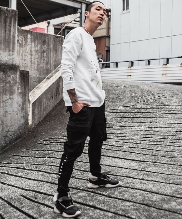 ※5月上旬順次発送※【OWN ROOTS】Black Cargo jogger Pants ボトムス