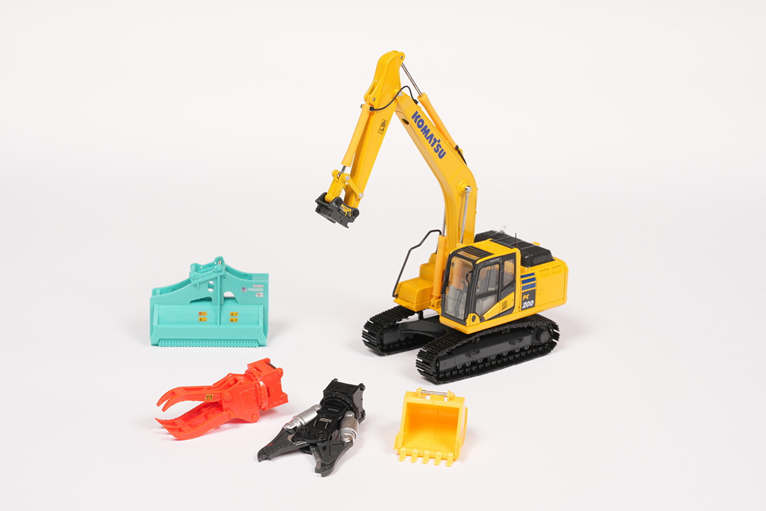 タグチ製の建設機械アタッチメントが1/32カプセルトイに！ ミニチュア