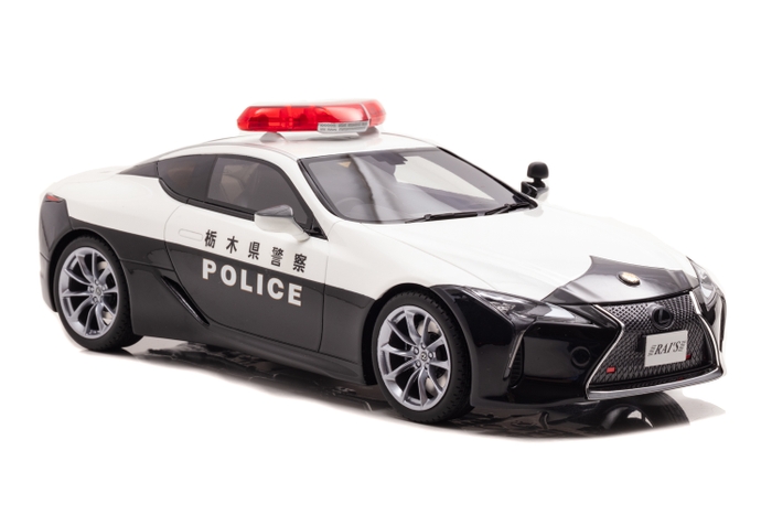 右前：1/18 レクサス LC500 (URZ100) 2020 栃木県警察交通部交通機動隊車両