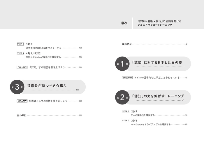 『認知→判断→実行』の回路を繋げる ジュニアサッカートレーニング 目次