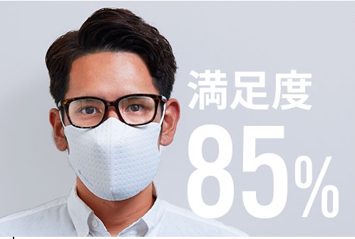 眼鏡の曇りが改善されたと感じる方85%