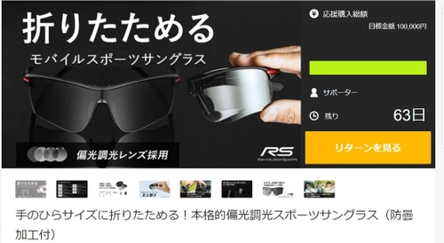 手のひらサイズに折りたためる本格的偏光調光スポーツサングラス　 防曇加工付の「RS-S851」の先行予約販売を10月23日に開始