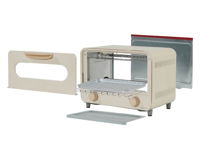 前後の扉を外してお手入れ オーブントースター800W