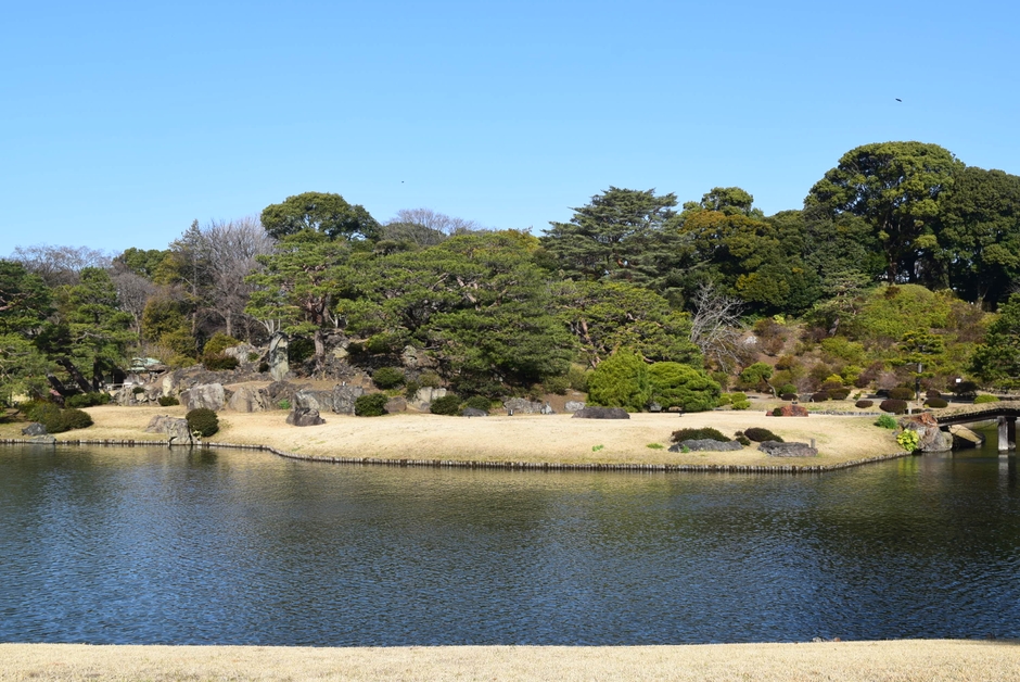 六義園の主景観「中の島」（3月18日撮影）