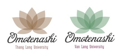 OMOTENASHIプロジェクトのロゴ(左:タンロン大学 右:ヴァンラン大学)
