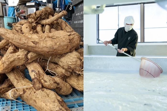 葛粉の原料(葛根)と製法