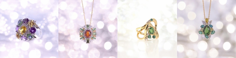オリジナルカラフルジュエリーリング＆ペンダント