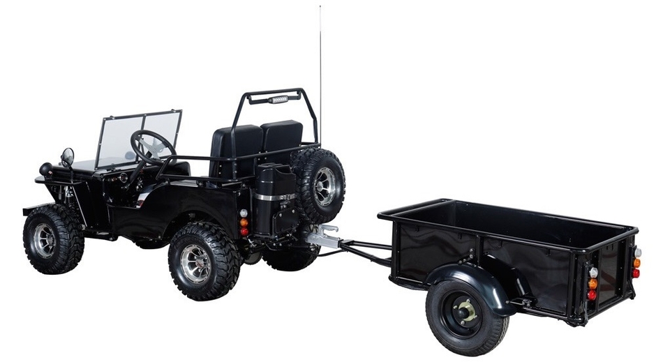 テールライト連動式のミニトレーラーで荷物の運搬にも便利