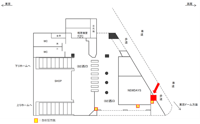 JR東日本　水道橋駅設置場所地図