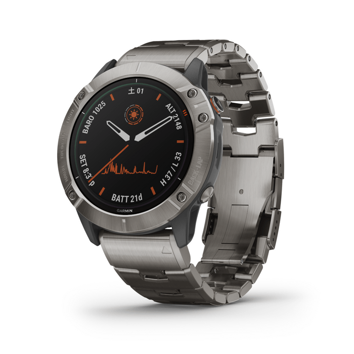 fenix6X Pro Dual Power Ti Gray Titanium band