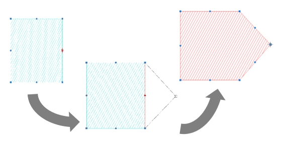 ハッチング図形を自由に変形可能