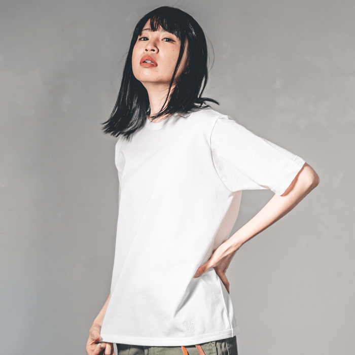 【接触冷感 ルーズフィットTシャツ】クールコットン 半袖|クルーネック
