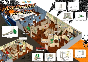 古代遺跡のアドベンチャーアスレチックを親子で大冒険！ スポーツアミューズメント施設「CROSPO」千葉浜野店に 9月1日に新設