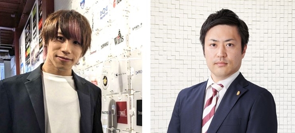 学生起業家 清水和輝さん（左）、弁護士 小澤拓 氏（右）