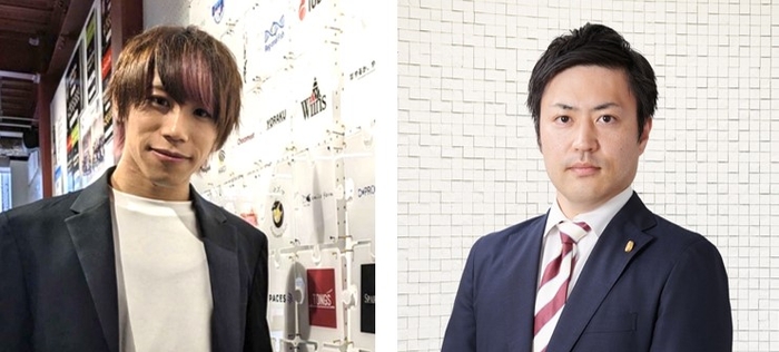 学生起業家 清水和輝さん(左)、弁護士 小澤拓 氏(右)