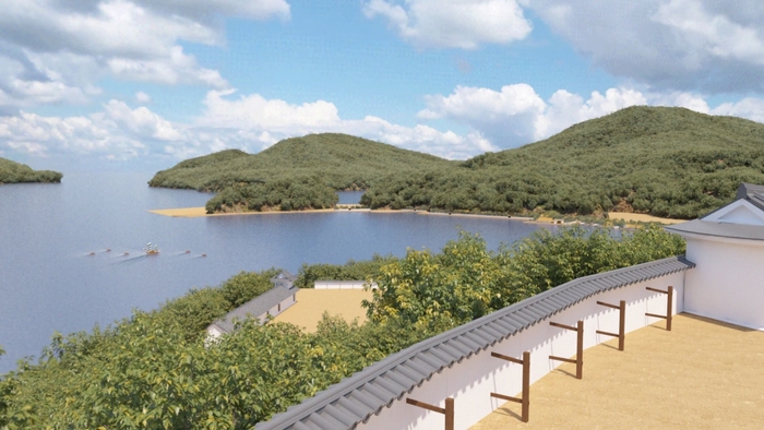 現在の城下町はかつては海だった