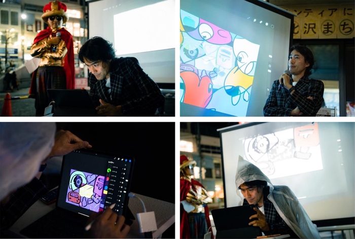 TAKUROMANライブペイント(司会は「カレーまん」氏)