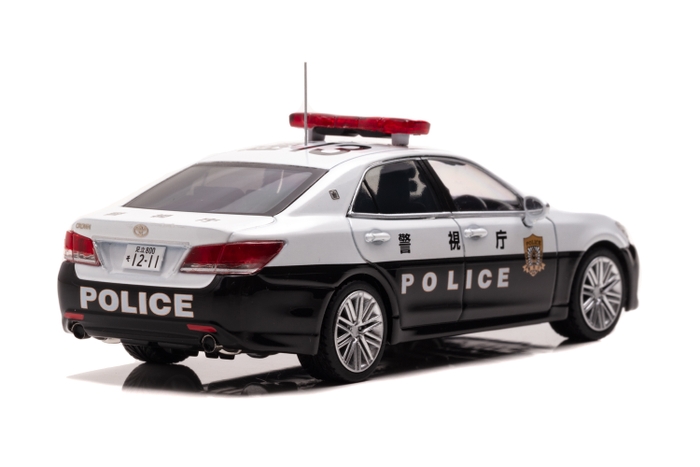 右後：1/43 トヨタ クラウン アスリート (GRS214) 2019 警視庁高速道路交通警察隊車両 (速13)