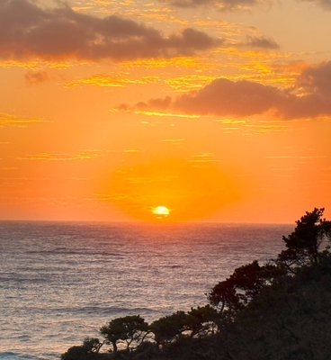 式根島の夕日