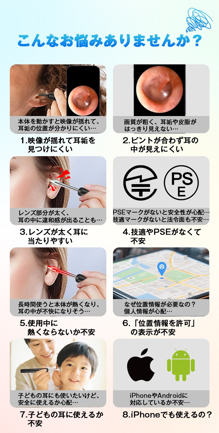 スマホで耳の中を確認できる「SOPPY耳かきカメラ」