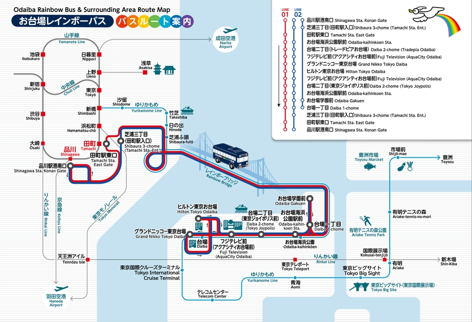 お台場レインボーバス路線図