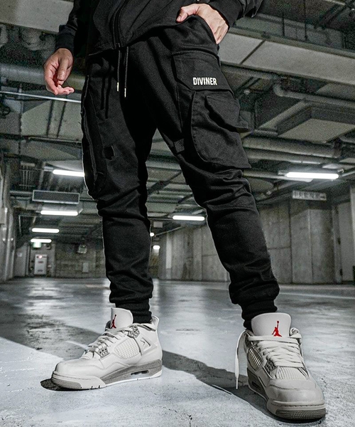 Black Cargo jogger Pants