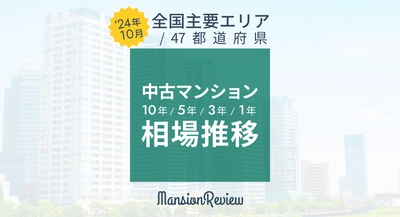 「マンションレビュー」2024年10月 全国中古マンション相場推移を発表