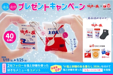 伯方の塩×スプーン印・ばら印のお砂糖がコラボ！　 まるで本物！？クッションチャームが当たるキャンペーンを 1月11日(日)～1月25日(日)開催！